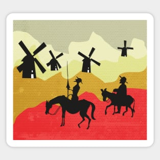 Tilting at windmills, Don Quixote Sticker